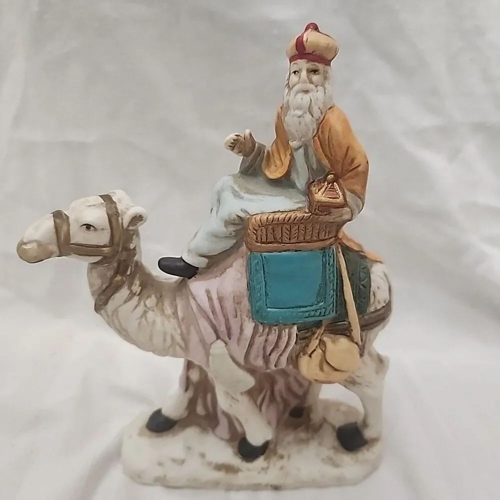 Vintage Christmas Around the World Three Wisemen Nativity Figurines on Camels